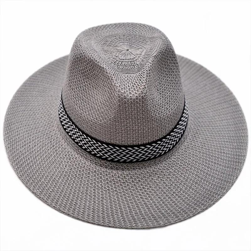 Farmer Straw Hat Summer Outdoor Men's Sunscreen Panama Breathable Hat Mens Fishing Cap Middle-aged and Elderly Sombrero