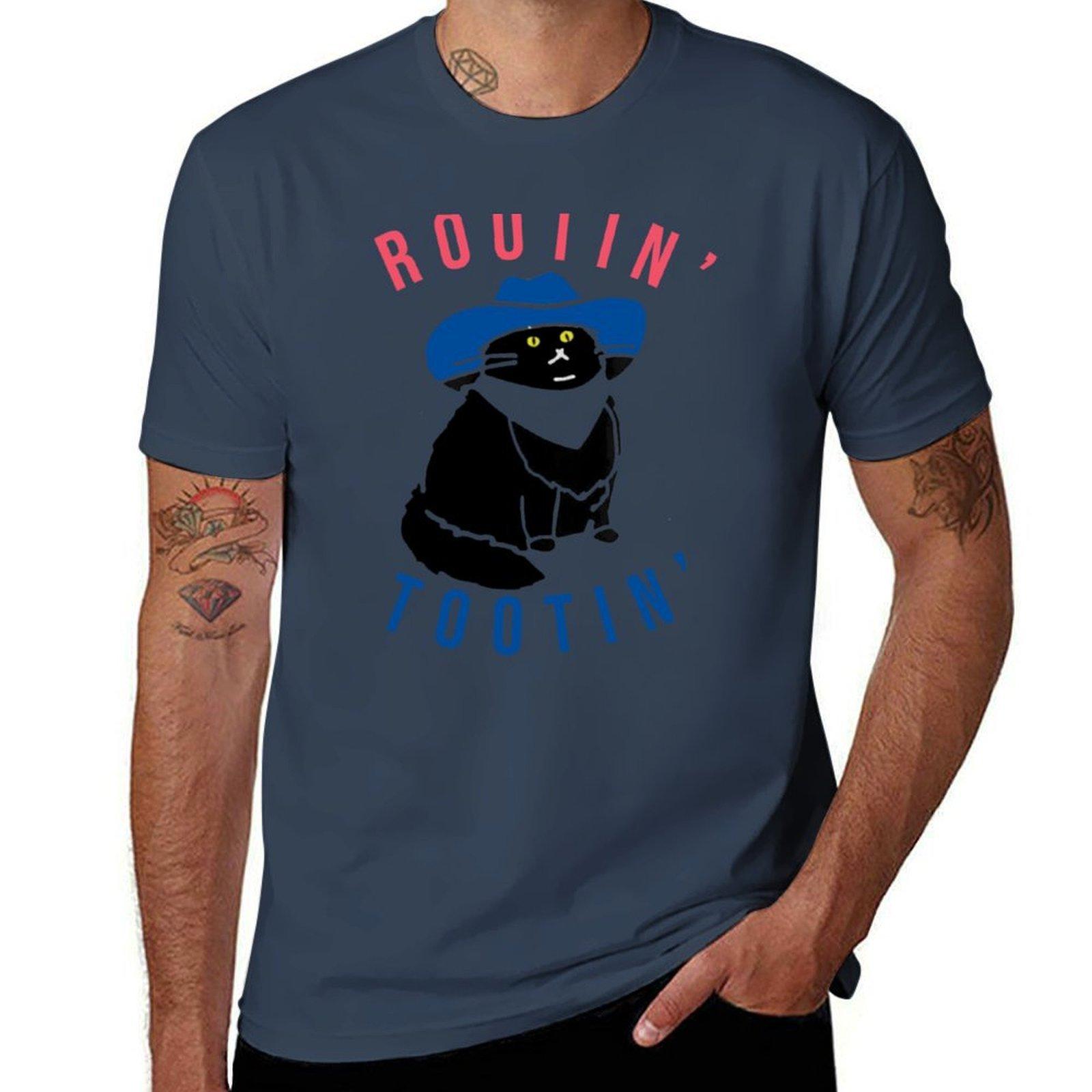 Rootin Tootin Cat Tshirt Nonshrink Basic Cotton Tshirt S