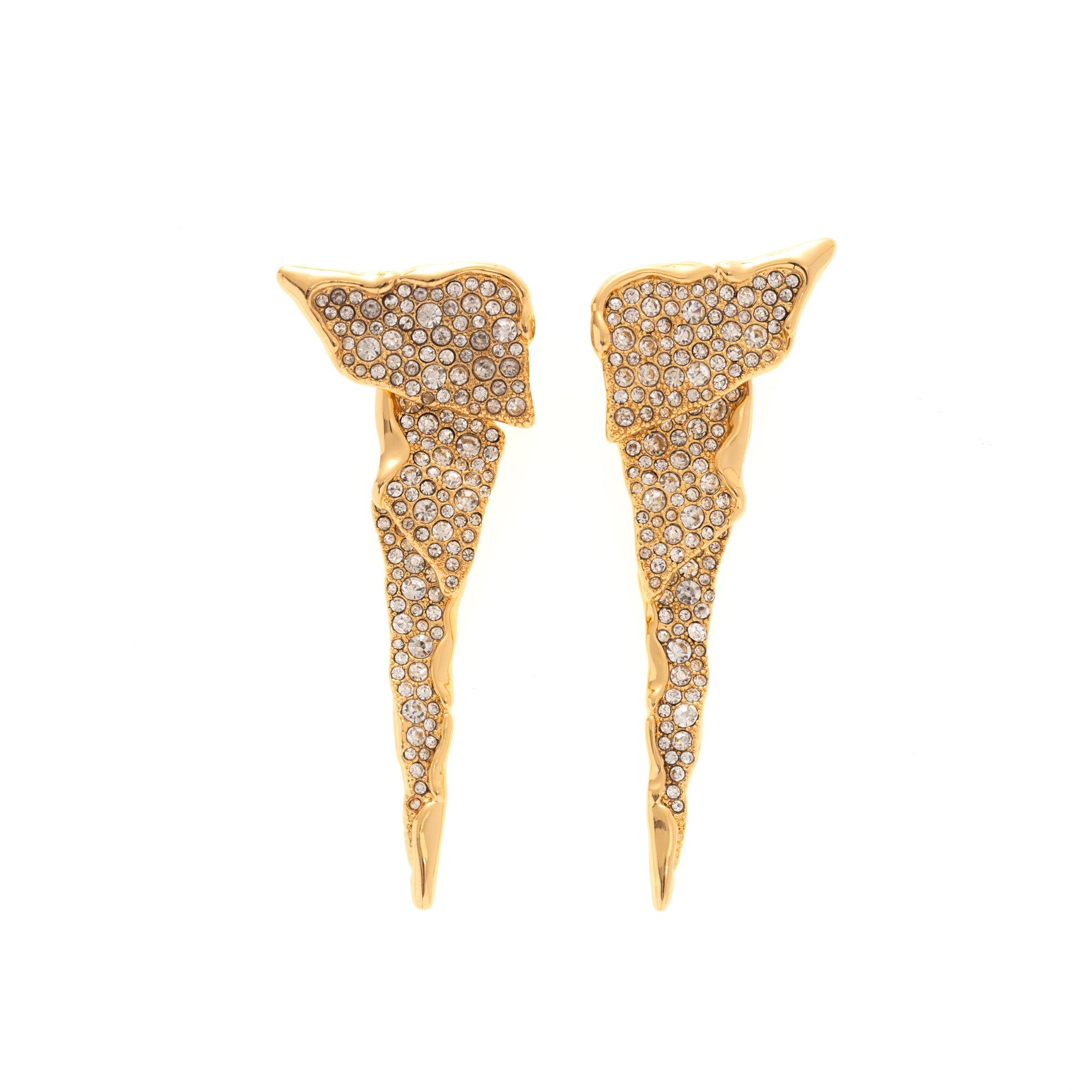 

Live Retro Copper Alloy Diamond Stud Earrings Female Niche Fashion Internet Celebrity Versatile Design High-End Earrings