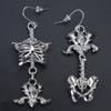 Gold/Silver Color Intricate Skeleton Cutout Dangle Earrings Vintage Gothic Style Zinc Alloy Earring