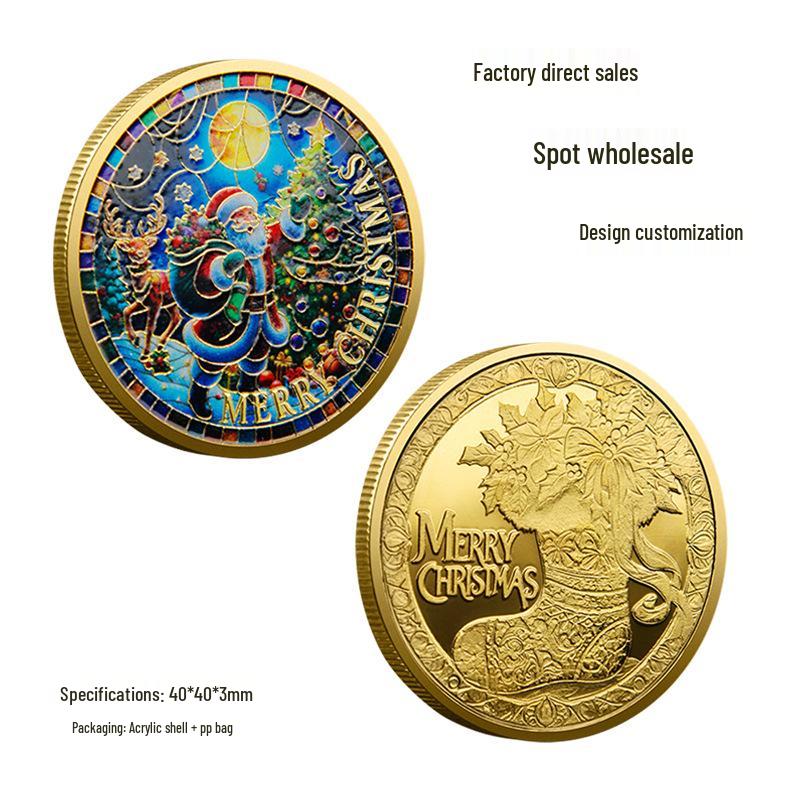 Christmas Santa Claus Commemorative Coin - Holiday Gift and Lucky Medal