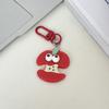 Funny Face Cartoon Red Apple Keychain For Keys Bags Backpacks Cute Gift Idea Durable Plastic Key Ring With Playful Design