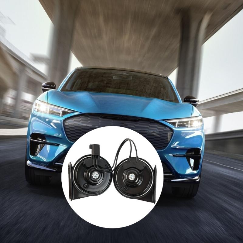 2PCS Direct Replacement Heavy Duty Auto Horns Single Plug Connection Easy Install Enhancing Sound Output  For Vehicle