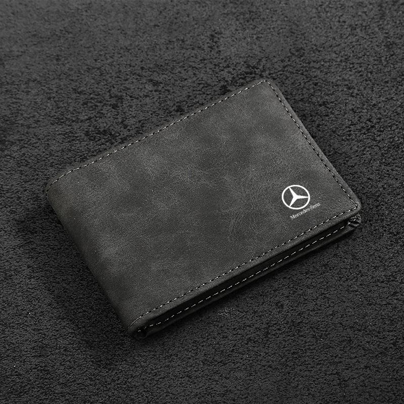 

Сумка для водительских прав из замши для автомобиля GLC GLB, чехол для удостоверения личности, держатель для кредитных карт для Mercedes Benz A B C S Class AMG GLA CLA GLC W176 W221