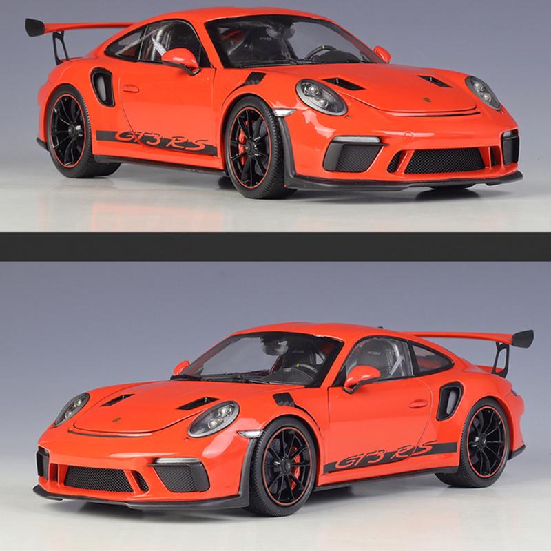 Model auta z lehké slitiny v měřítku 1/18 Welly Porsche 911 GT3 RS litý kovový model autíčka na hraní Model auta s vysokou simulací kolekce Dětské dárky