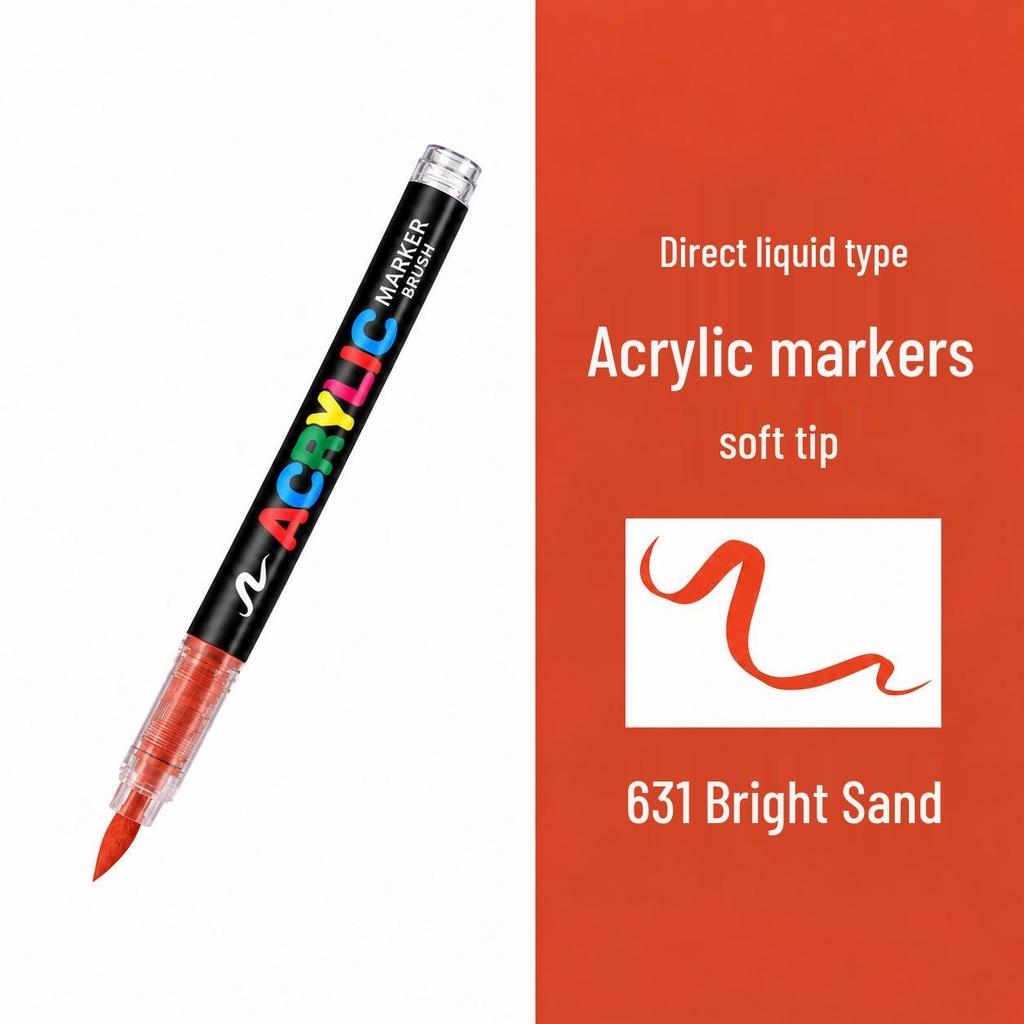 Guangna 8101 Waterproof Acrylic Marker Pen - Soft Tip, Press-Free for Students and Artists