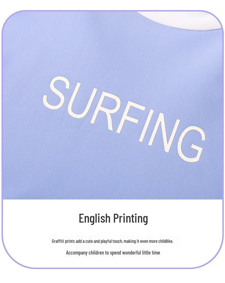 2025 Girls' Conservative Two-Piece Swimsuit: Fresh Waist-Slimming Short Skirt & Short-Sleeve Design