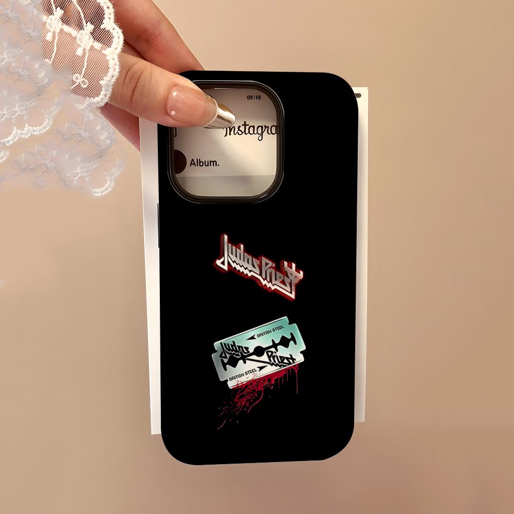 Rock Band Judas Priest Phone Case For IPhone 16 15 14 13 12 11 Pro Max 16 Plus Glossy 2 In 1 Bumper Cover