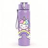 1PC Unicorn Cartoon Pattern 750ml Color Plastic Sports Water Bottle Leakproof Flip Straw Lid Suitable for Sports Office Home Use