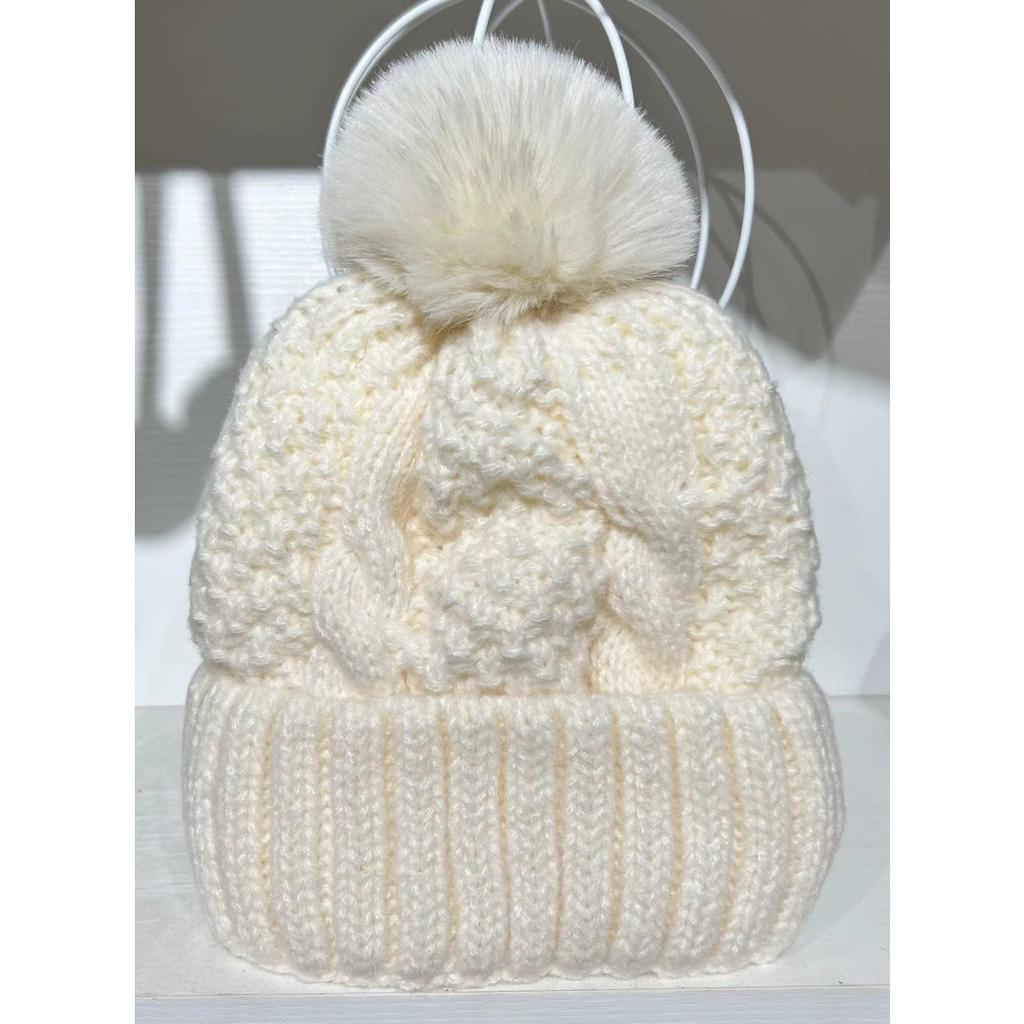 Warm Hat, Knitted Hat, Women's Hat, Large Wool Ball, Woolen Hat, Plush Hat, Thick Hat, Outdoor Hat