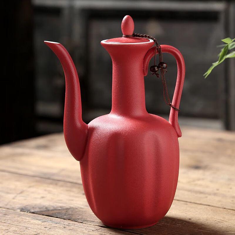 

Red Ceramic Chinese Wedding Wine Set