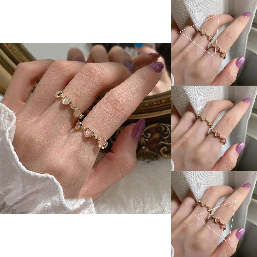 Contemporary Love Heart Ring For Women Featuring Stunning Rhinestones In Silver