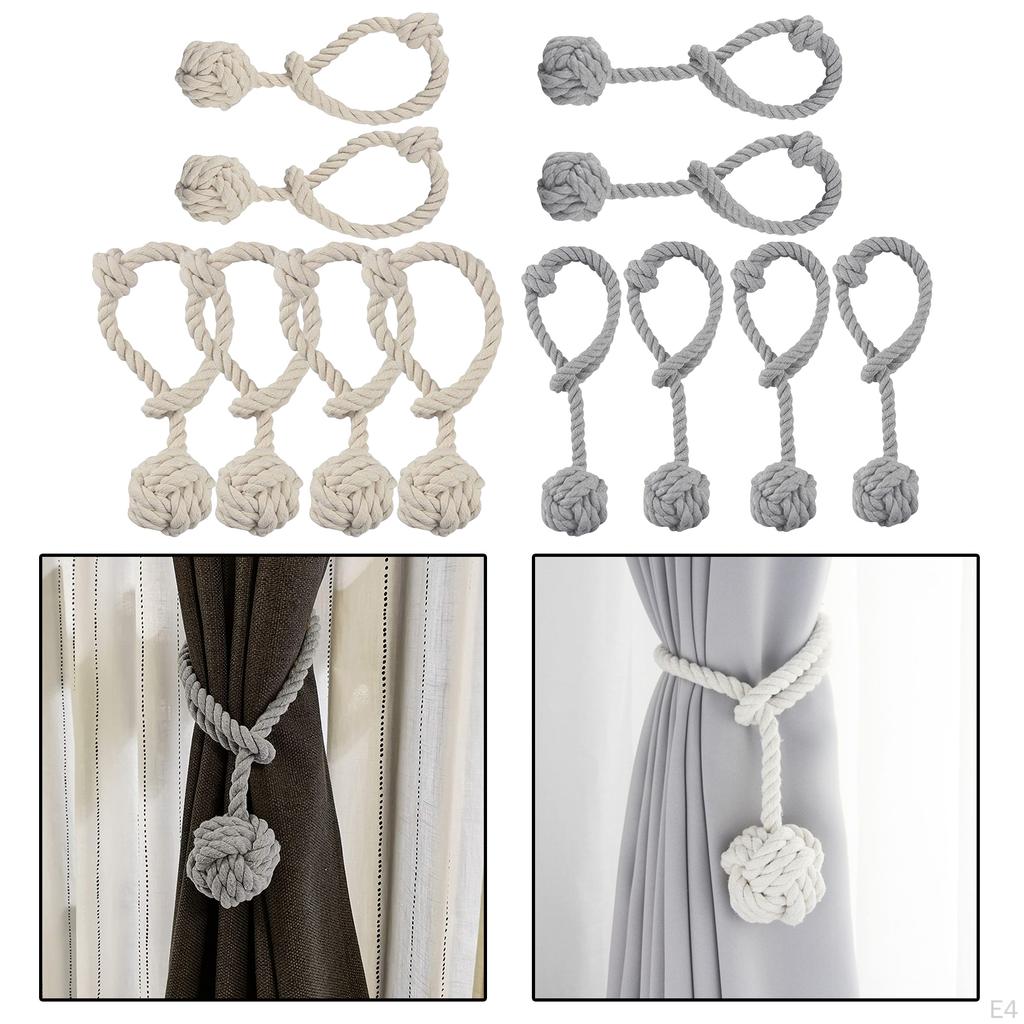 Rope Knitting Curtain Tiebacks Decorative Holdback Clip Buckle Window