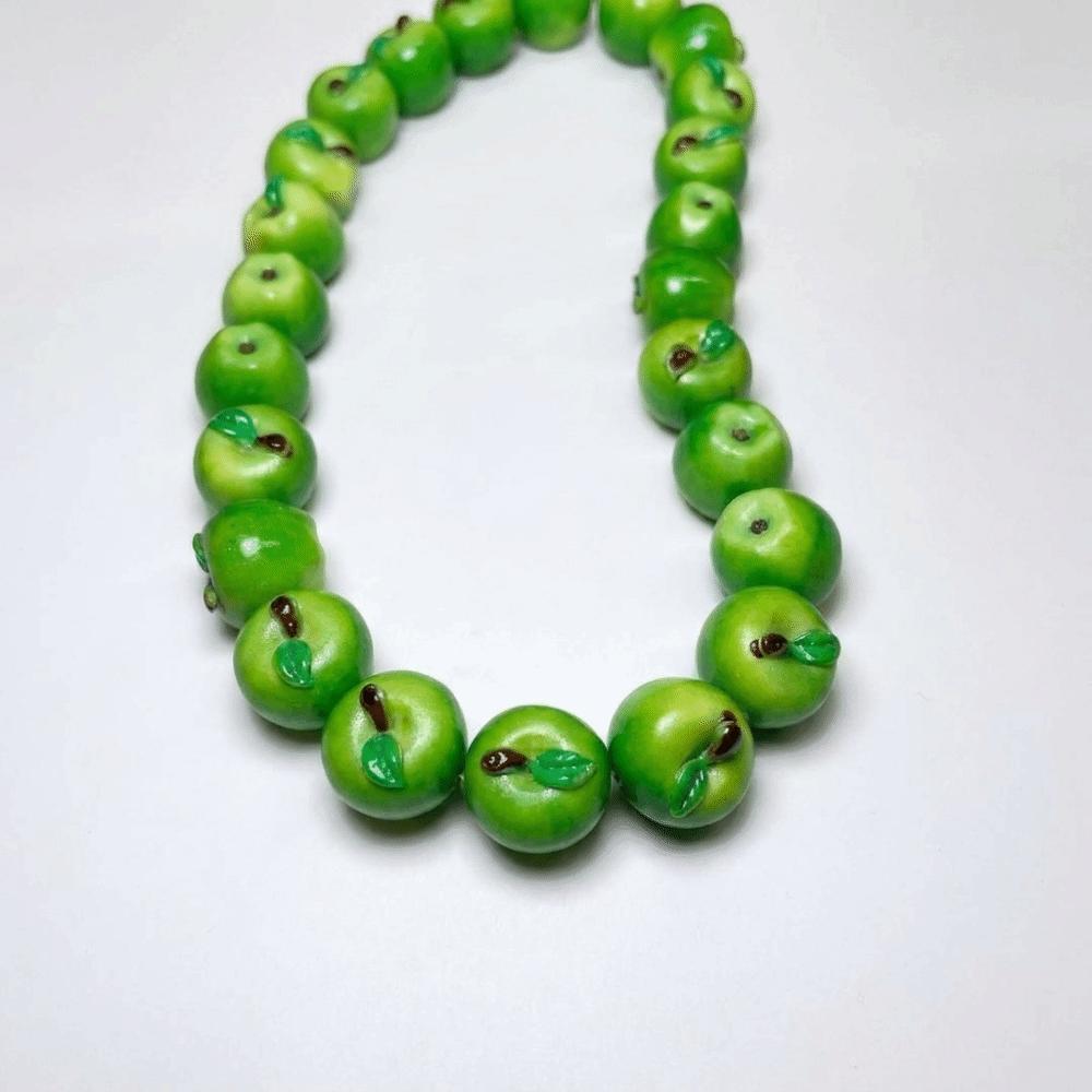 Layered Fruit Bead Necklace Stackable Retro Necklace Bohemian Colorful Choker Beach