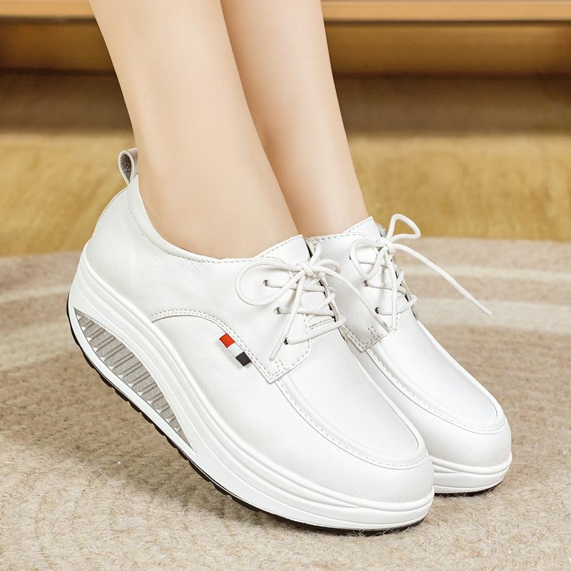 Fashion Fashion Round Head Comfortable Breathable Women's Walking Shoes Spring and Autumn New Lace-up Non-slip Casual Sports Shoes