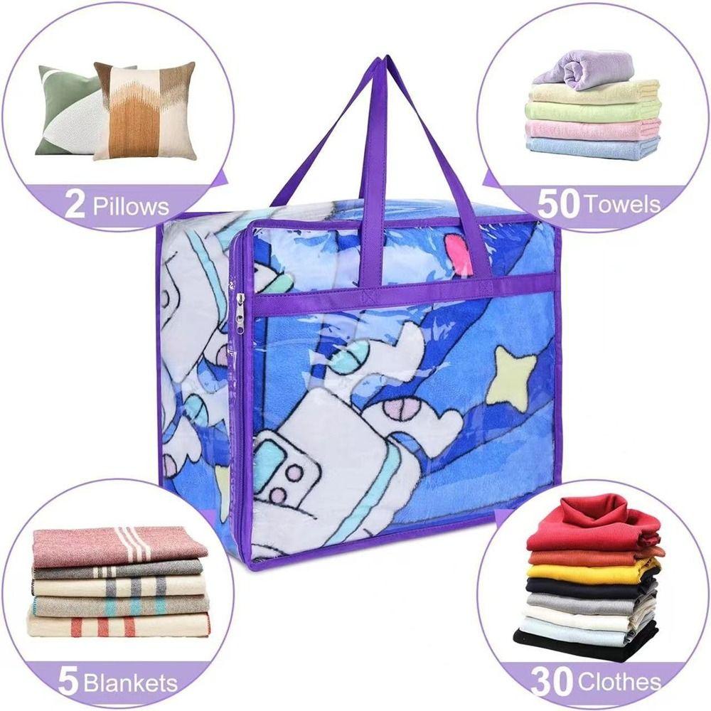 Transparent Clothes Storage Bag Large Capacity Bedding Blanket Organizer  Work