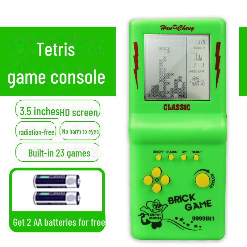 "Classic Large-Screen Retro Tetris Handheld Game Console for Kids"