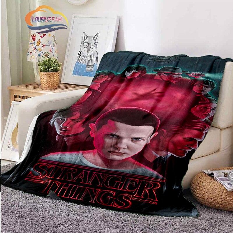 Horror Series Stranger Things Series Flannel Blanket Bedroom Sofa Bed Four Seasons Soft Blanket Travel Light Comfortable Blanket