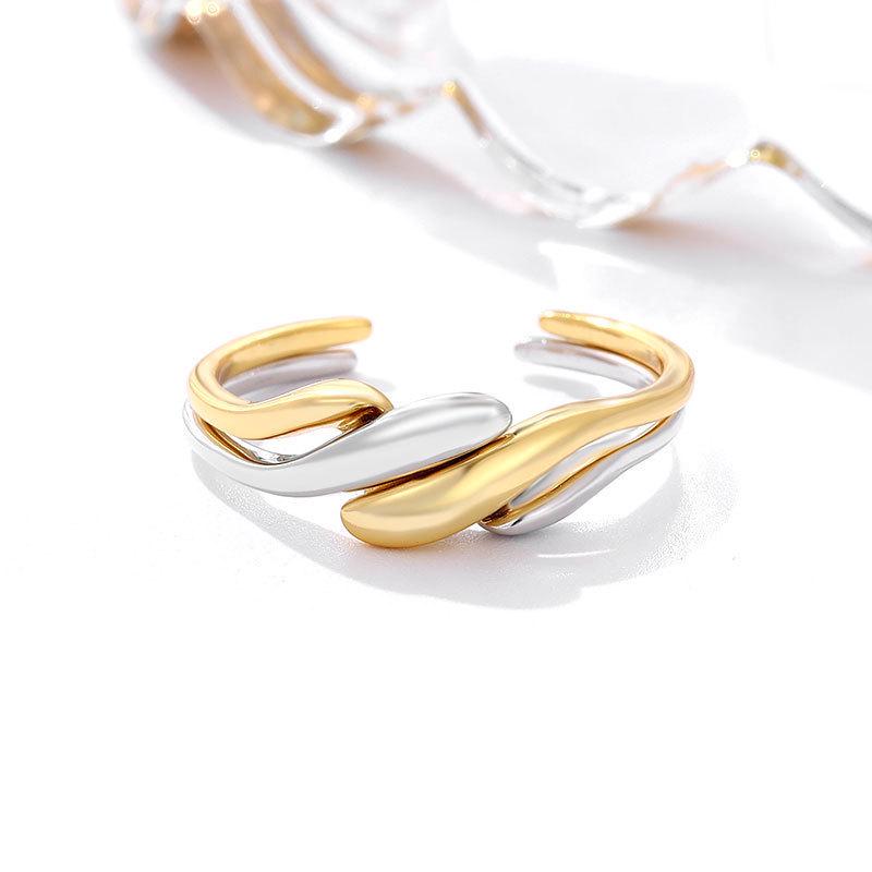 

Кольцо из стерлингового серебра S925: Европейский, Американский, Японский, Корейский Дизайн - Женский Уникальный Два-в-Одном, Простой, Элегантный, Нишевый Adjustable Opening