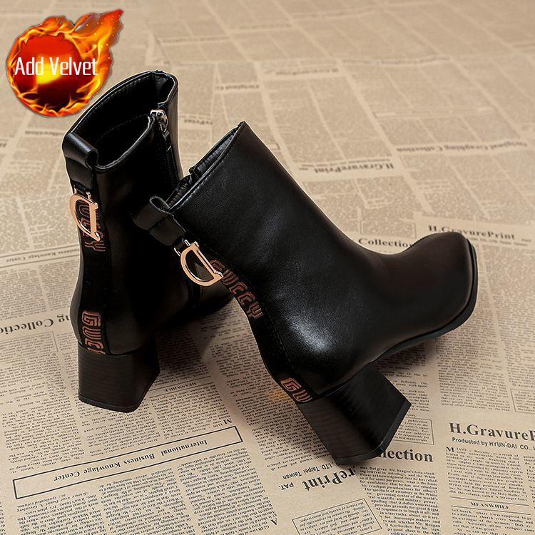 Combat Ankle Boots for Women Fur Elegant with Medium Heels Woman Short Shoes Punk Style Brown Booties Autumn High Quality Boot