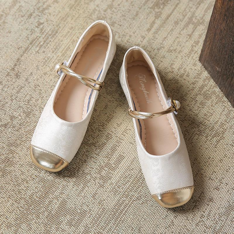 

Новые женские туфли на плоской подошве в национальном стиле в китайском стиле на весну и осень 2025 года, новые ретро-стильные туфли Ма на мягкой подошве с Lizhen wo 40 абрикосовый