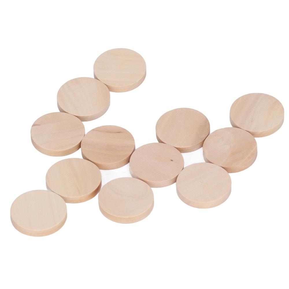50PCS Round Wooden Circles Unfinished Surface 1.2 Inch Diameter Wood Slices 5mm Thick Wood Wood Cutouts Wood Carving