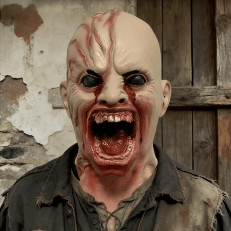 

New latex mask prop for Halloween prank games, animal beak mask, can be customized with labels Explosive Muscle Ghost He