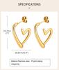 Chic Heart Earring, Stainless Steel Hoop Earring for Women Girls Hypoallergenic Jewelry