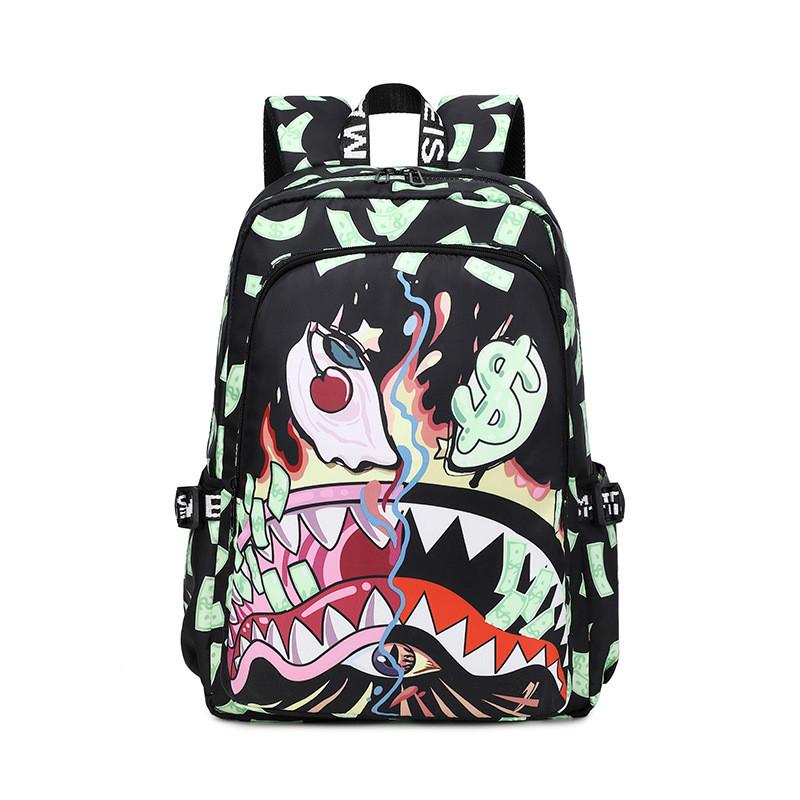 

Shark Student Colorful Backpack Waterproof Schoolbag For Kids Learning Gift