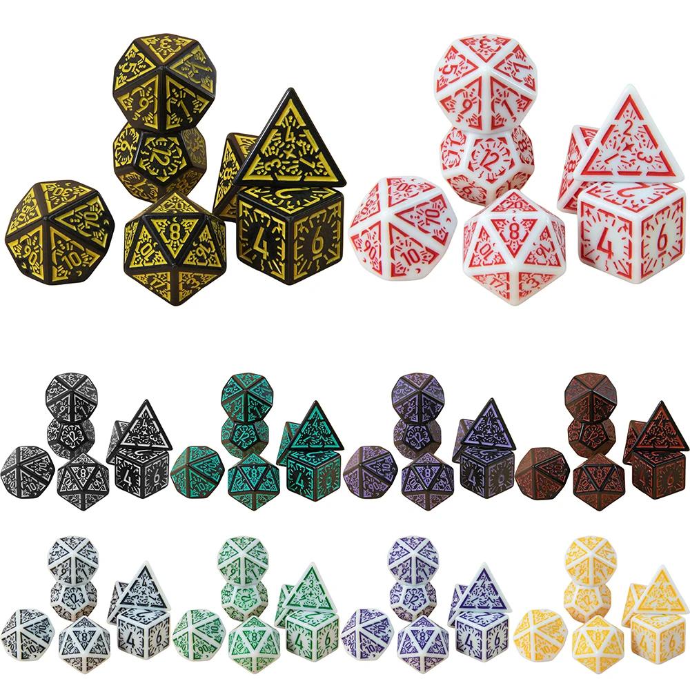 DND Polyhedral Dice Set 7pcs D4-D20, Amazing Engraved Games Dices for Souvenirst Entertainment RPG Board Game