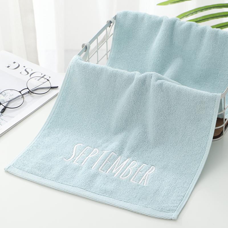 Embriodered Letters Face Towel Pure Cotton Soft Rectangle Towels Good Absorption Simple Creative Kids Adults for Home Bathroom