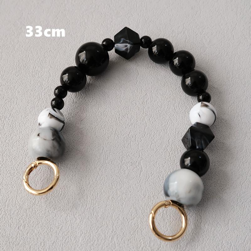 Nová dámská kabelka Příslušenství na popruh Hnědá Černá Korálky z akrylové pryskyřice Luxusní ručně vyráběný náramek Ženy Roztomilý řetízek s rukojetí tašky