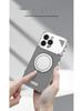 Aluminum Alloy Leather Buckle Phone Case with Rotating Stand for iPhone 16 Pro Max, Compatible with Apple 14