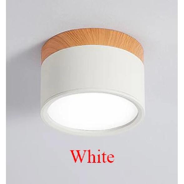 Dimmable LED Downlight 7W 10W 12W 15W 18W Surface Mounted Macaroon Ceiling Nordic Wood Grain Spotlight Lobby Living Room Bedroom
