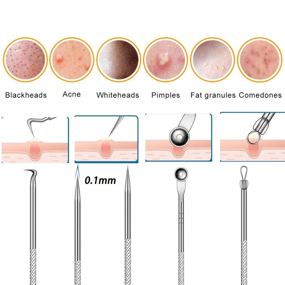 Facial Care Beauty Set Face Ice Roller Stainless Steel Gua Sha Board Massage Roller Acne Blackhead Remover Clip Skin Care Tools