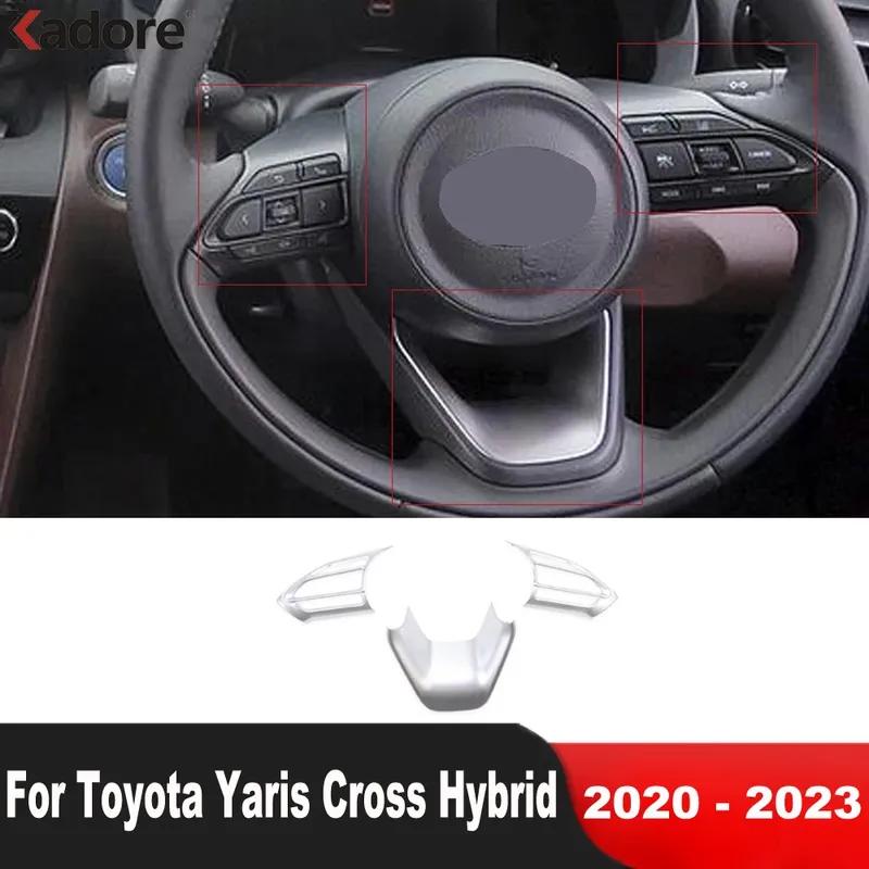 Car Steering Wheel Panel Cover Trim For Toyota Yaris Cross Hybrid     Matte Interior Mouldings Accessories