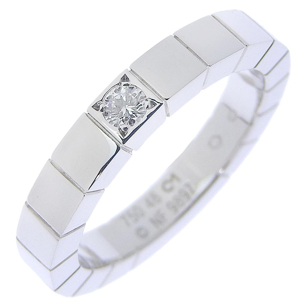

CARTIER Lanieres 1P Diamond Ring K18 white gold/diamond #4.5(US Size) 5.9g Women Used