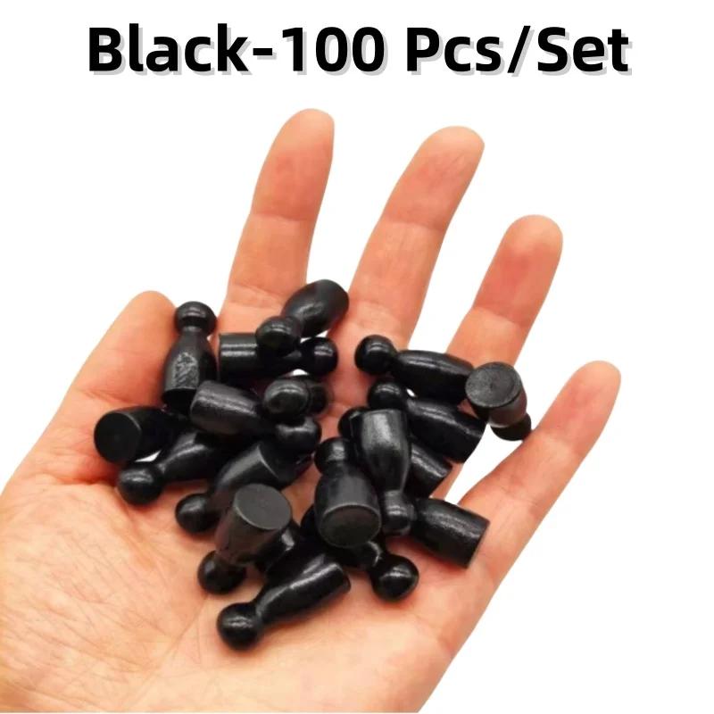 100 Pcs Colorful Wooden Chess Markers 24x12mm Board Game Tokens Marking Pieces for Strategy Games