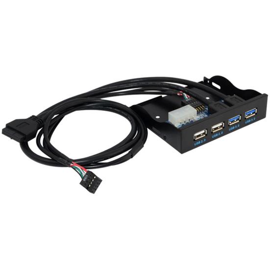 3.5inch USB 3.0 2.0 19/9PIN Floppy Drive Bay 4-Hub Front Panel for Desktop PC