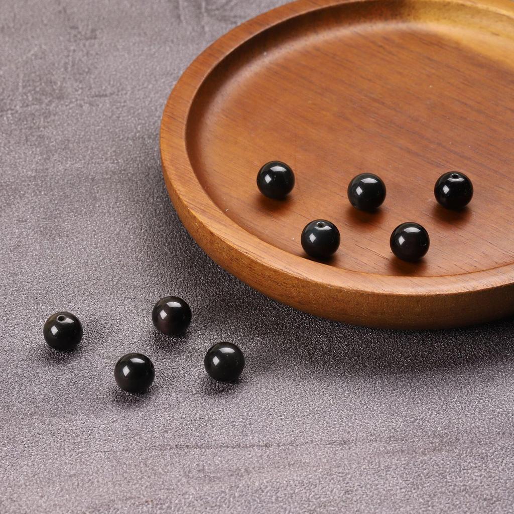 Natural Obsidian Loose Beads for DIY Jewelry Making
