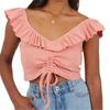 Womens/Ladies Frill Cropped Vest Top