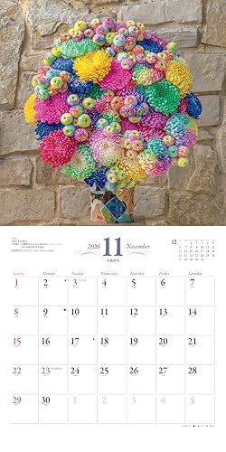 Calendar 2026: Shogo Kariyazaki's World of Flowers (Monthly/Wall Hanging/Ikebana) (Yamakei Calendar 2026)