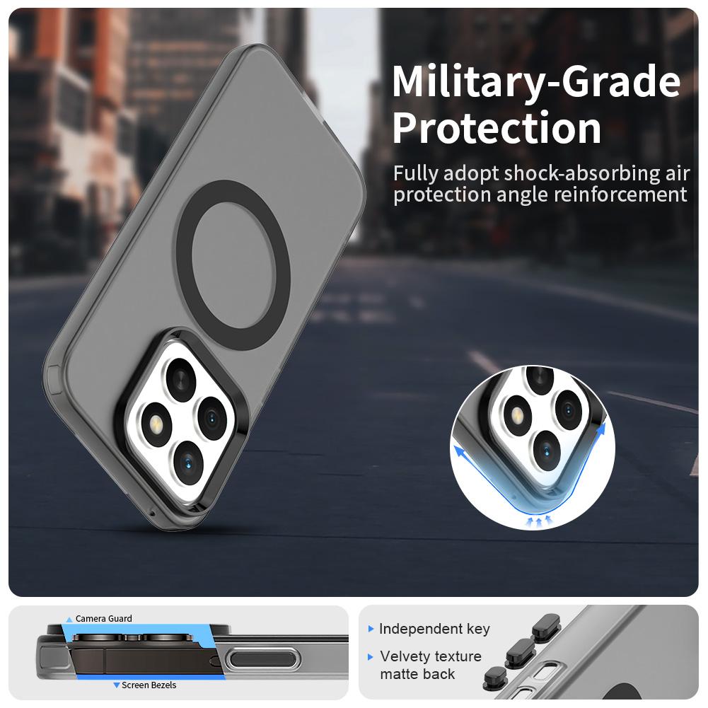 Magnetické bezdrátové nabíjecí pouzdro pro Honor X8c Kryt Cukrové barvy Průhledný zadní kryt Coque