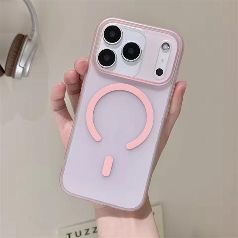 

Матовий Тонкий Магнітний Чохол Candy для Magsafe для iPhone 17 Air 16 15 14 13 12 11 Pro Max Plus Твердий ПК Бездротова Зарядка Кришка iPhone 17 Air рожевий