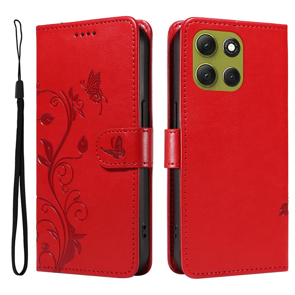 For Motorola Moto G86 5G/G86 Power 5G PU Leather Cases Flower Pattern Wallet Stand Phone Cover with Strap
