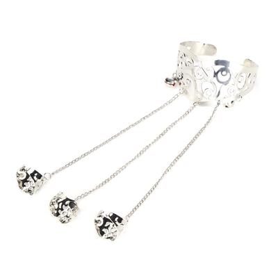 Ring Bracelet Vintage Classical Alloy Finger Bangle Chains Retro Jewelry for Women Girls