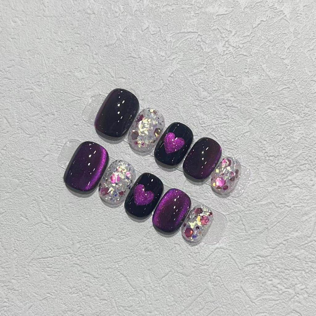 New Style of Wearing Armor Handmade Japanese Short High-end Ins Style Armor Shiny White Nail Art