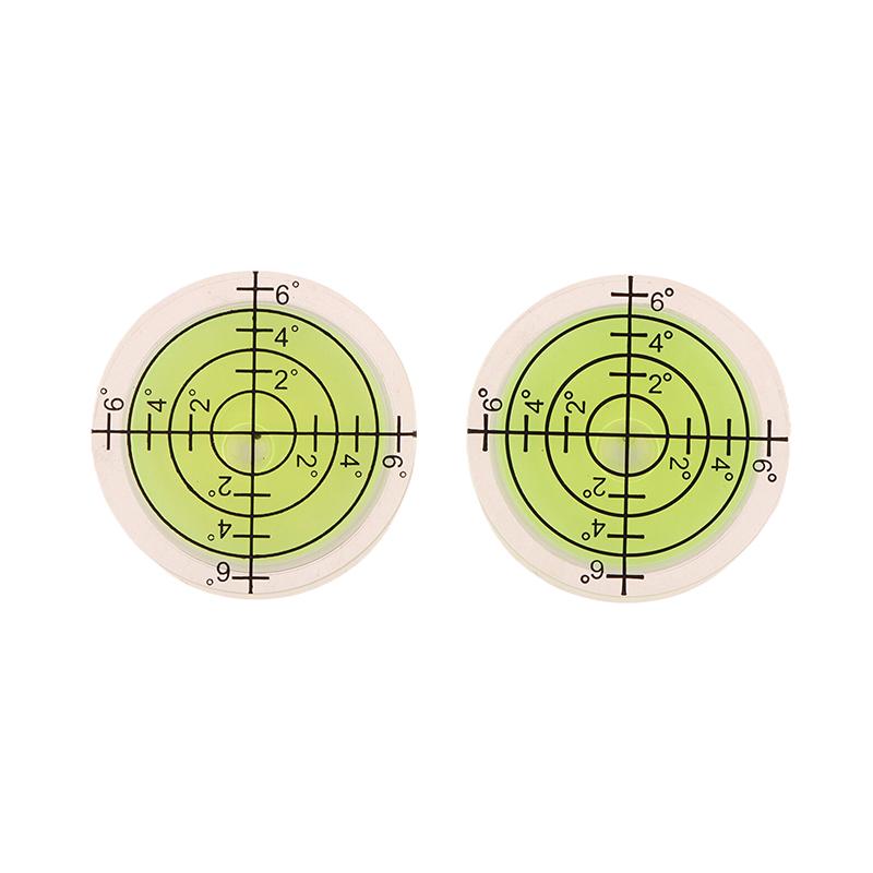 2 Stück 32 mm Libelle Oberflächen-Gradmarkierungs-Wasserwaage Rundes Messgerät Acryl für Bau Handwerkzeuge Teile