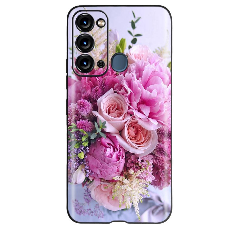 For ITEL Vision 3 Case Fashion Cat Sunflower Phone Cases For Itel S17 S 17 S661W Soft TPU Black Silicone Cover Vision3 Bumper