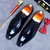 Fashion Business Formal Wear Pointed Toe Shoes Men's Leather Oxfords Male Cowhide Lining British Carved Mens Handmade Bullock Shoes